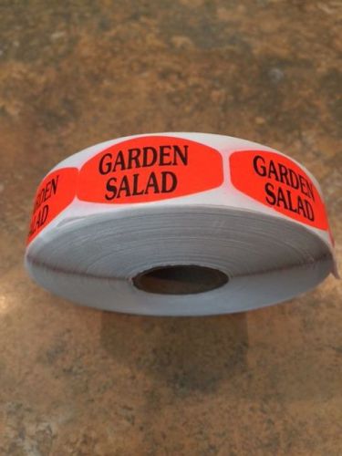 1.25&#034; x .625&#034; GARDEN SALAD MERCHANDISE LABELS 1000 PER ROLL FL RED BLACK STICKER