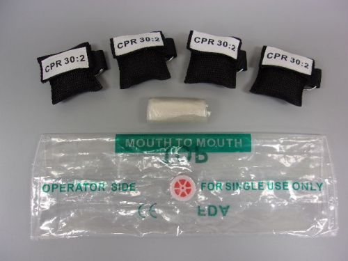 5 black cpr mask with keychain face shield with gloves ships from usa for sale