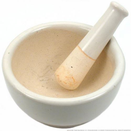 Ceramic Mortar Pestle 4&#034; Drug Pill Herb Spice Grinder Nurse Pharmacist Pharmacy