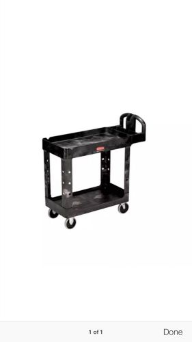 Rubbermaid fg450088bla hd 2-shelf utility cart w/lipped shelf (small) (4500-88) for sale