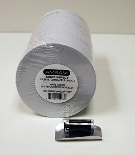 AMRAM Amram 1 Line 20x11 White Pricing/Marking Labels, 1 Sleeve of 8