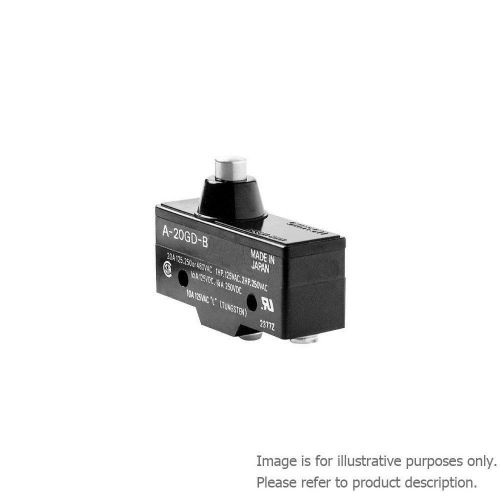 OMRON INDUSTRIAL AUTOMATION A-20GQ-B7-K MICROSWITCH, PLUNGER, SPDT, 20A, 500V