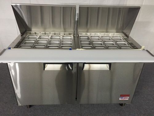 New megatop sandwich prep unit prep table oven 60&#034; 60 5&#039; 5 foot mega top 24 pan for sale