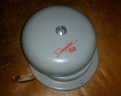 Simplex 6&#034; vibrating bell 4017-62 120v 7.2 watts fire alarm for sale