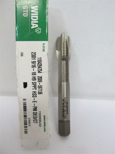 Greenfield / Widia 9/16&#034;-18, 3 Flute, H9, Plug HSS-E-PM Spiral Point Hand Tap