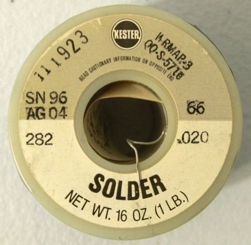 Kester Solder SN96/Ag4 0.020&#034; Flux Core 1 lb