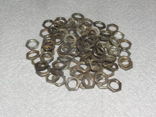 Panel nut 3/8-32 x 1/2 x 3/32 hex brass silver coated lot of 25 for sale
