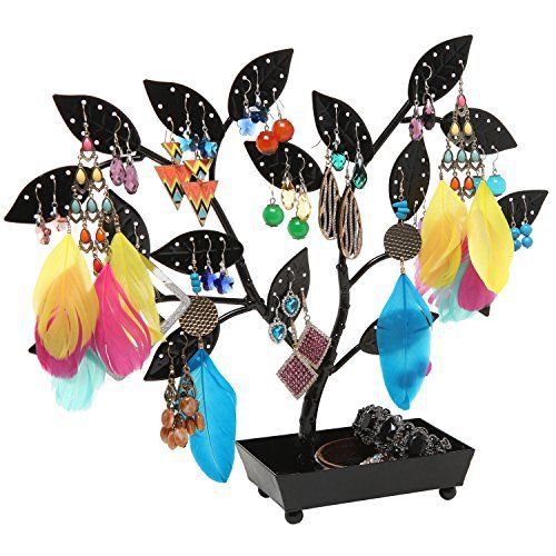 Tree Design Metal Earring, Necklace, Jewelry Hanger Holder Organizer Display w/