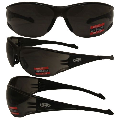 GLOBAL VISION FULL THROTTLE SAFETY MOTORCYCLE GLASSES  SMOKE LENS