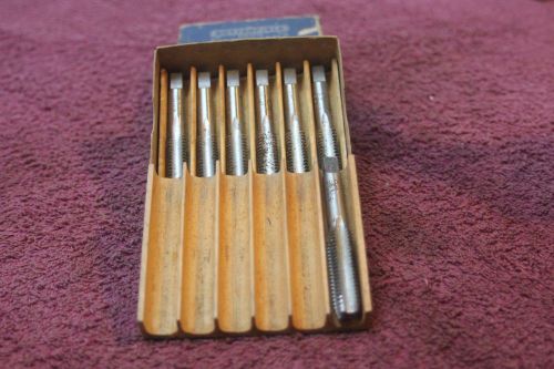 SET of 7 1/2-13 NC HSS HAND TAPS, WINTER BROS. WOOD CARRIER nos