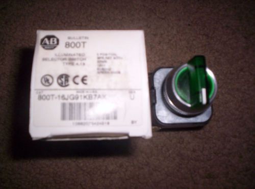 A-B 3 Position Illuminated Selector Switch no. 800T-16JG91KB7AX