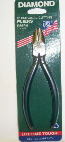 Diamond 6&#034; Diagonal Cutting Pliers Side Cutter USA Vtg Rare! New Old Stock S56PH