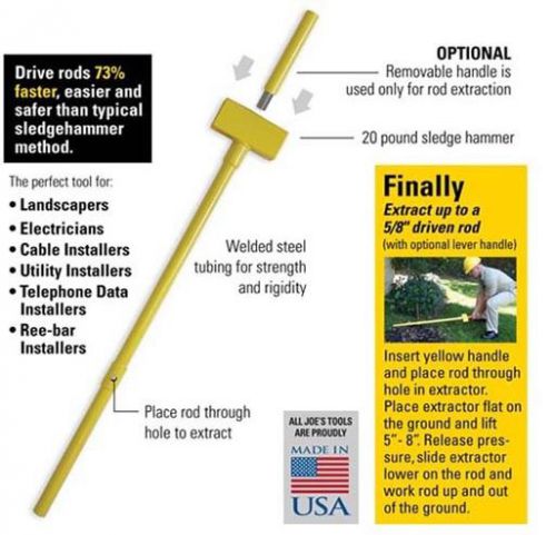 Ground Rod and Rebar Driver with Extractor