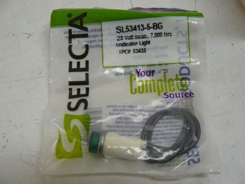 LOT OF 10 NEW SELECTA SL53413-5-BG GREEN INDICATOR LIGHT 28 VOLT