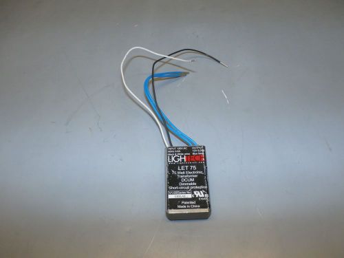 New LET 75 120V/12V AC Lightech Electronic Transformer 75W