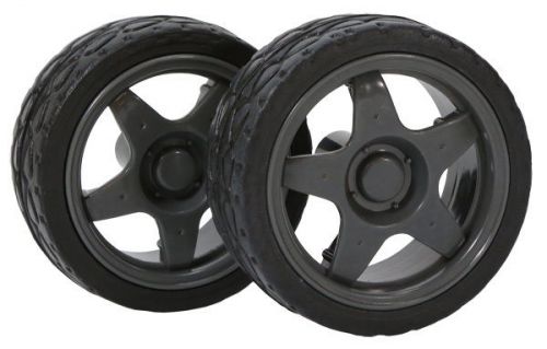 2.55 inch Black Press Fit Wheels (pair) By Actobotics Part # 595648