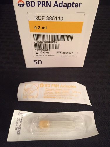 NEW BOX OF 50 BD PRN Adapter 0.3ml REF 385113 See Description