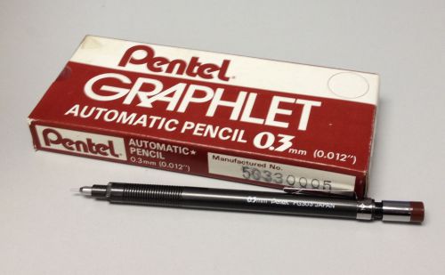 Pentel Graphlet PG303 0.3mm Mechanical Drafting Pencil Bulk Pack (12pcs) - Black