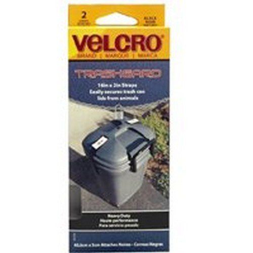 3/PACK VELCRO USA INC 91772 TRASHGARD STRAPS 2 SETS EACH BOX, BLACK STRAPS