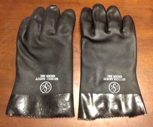 9 PAIRS Georgia Safety PVC BLACK GLOVES SANDY FINISH