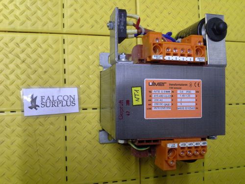 ULMER TRANSFORMER TYPE: NTE 0,5 50/60hz 2A@230VAC 5A@230VDC USED