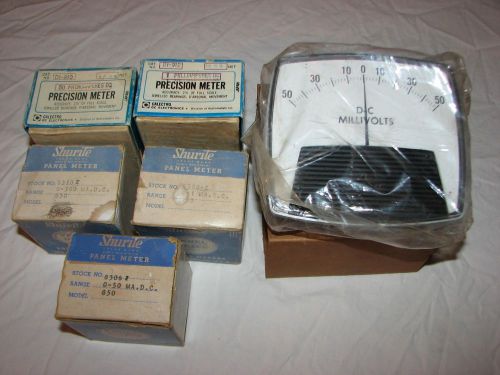 lot 6 vintage Shurite &amp; Calectro Precision Panel Meters Ham Radio NOS