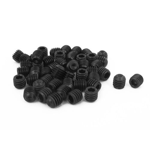 M6 x 6mm 1mm pitch hex socket set cup point grub screws black 50pcs for sale