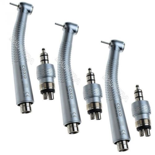 3pcs COXO dental High speed  handpiece Push 3 water Spray &amp;4 hole Quick Coupling