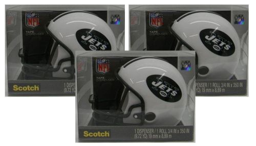 3 Pack 3M Scotch PDQ Dispenser W/ Magic Tape 3/4 X 350 Inch In A Jets Helmet