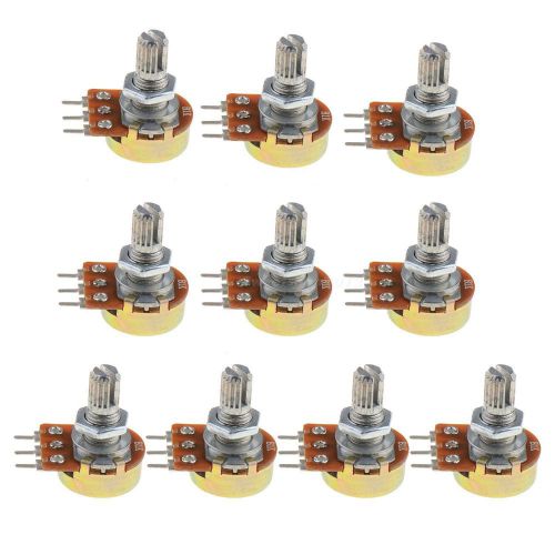 10 Pcs WH148 Type B1K Ohm Linear Taper Rotary Potentiometer Panel Pot 3 Pin SWTG