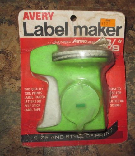 Vintage Avery Label Maker Astro Design 3/8&#034; Lime Green NOS