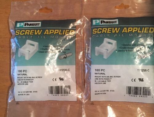 100 Panduit TM2S8- Cable Tie Mount  #8 (M4) Screw Mounting (2packs)