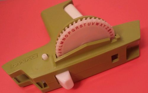 VINTAGE 70&#039;s DYMO CLICK LABEL MAKER GREEN