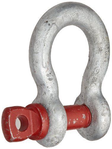 Crosby 1018491 Carbon Steel G-209 Screw Pin Anchor Shackle  Galvanized  4-3/4 To