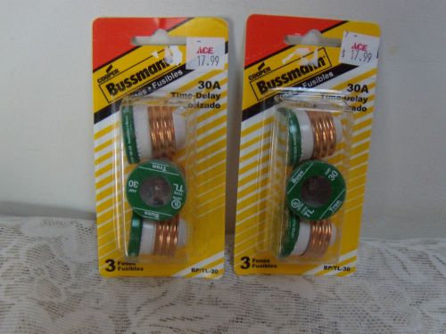 BUSSMANN FUSES 30 A TIME DELAY 125V PLUG FUSES NEW IN PACKAGE