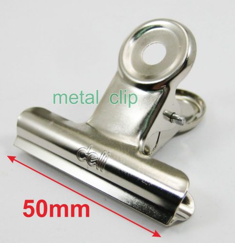 50mm Metal Paper Keep Hold Holder Clips 6 Pcs Office Stationery desk