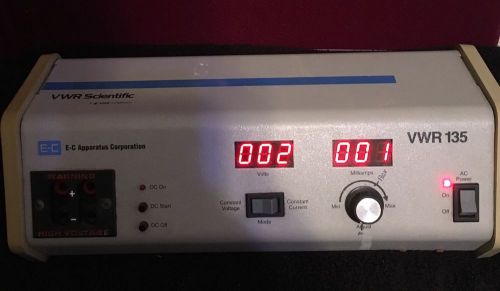 E-C Apparatus VWR135 Electrophoresis Power Supply 0~550 Volt DC Output Read