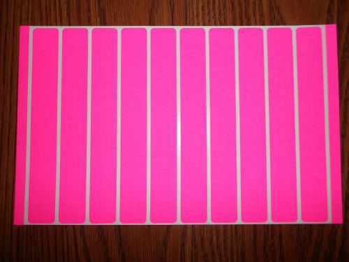 SELF ADHESIVE LABELS 250 LABELS .9375&#034; X 7&#034; FLOURESCENT PINK