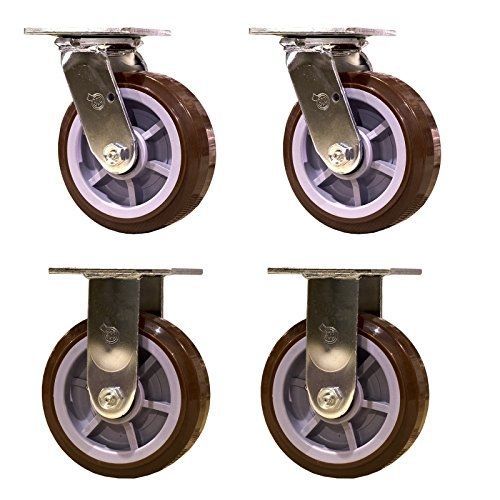 Service Caster SCC-30CS620-PPUR-2-R620-2 Heavy Duty Casters Polyurethane Wheel,