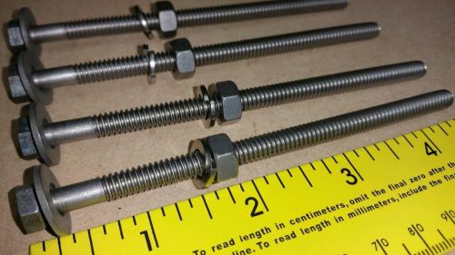 1/4-20 x 4 1/2&#034; grade 2 titanium hex head bolt set (pack of 4) for sale