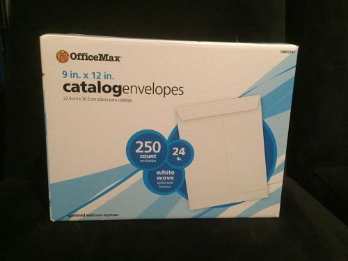 Office Max 9&#034; x 12&#034; White Wove Catalog Envelopes Gummed Seal 150/box