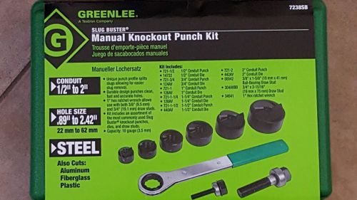 GREENLEE 7238SB USA SLUG-BUSTER RATCHET WRENCH KNOCK OUT SET 1/2&#034;-2&#034;  NEW