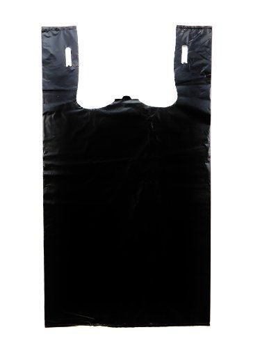 Retail bags direct plastic bag-black plain embossed t-shirt bag 11.5&#034;x6.5&#034;x21.5&#034; for sale