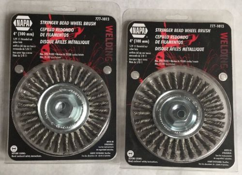 4&#034; Stringer Bead Wheel Brush 5/8&#034;-11 Thread Nut Arbor 2 Pack 1449WQ.1C