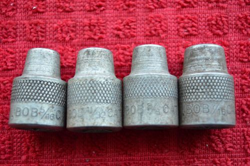 ~VINTAGE~ BOB CAT 1/2&#034; DRIVE 12 PT. SOCKETS  4 pcs