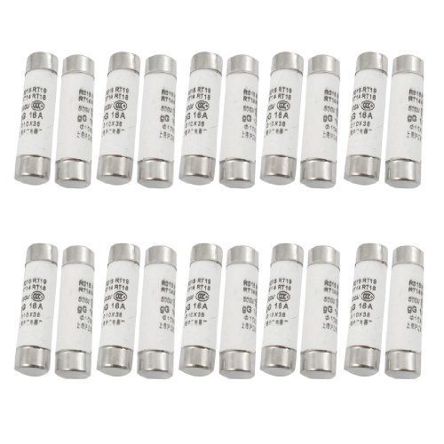 Amico 20 pcs 500v 16a cylinder cap ceramic fast blow fuse links 10x38mm for sale