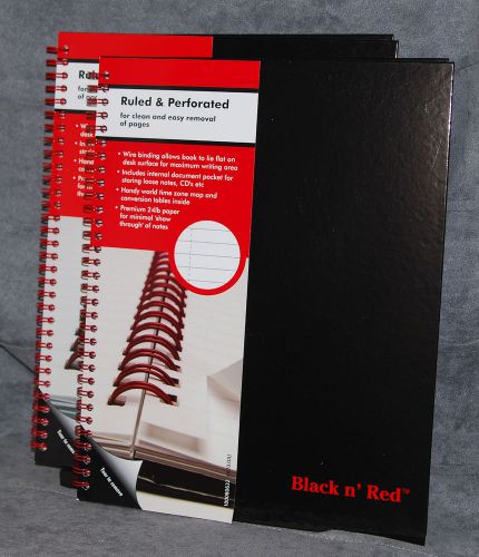 Two (2) Lot of Black n&#039; Red Business Hardcover Notebook (K67030)