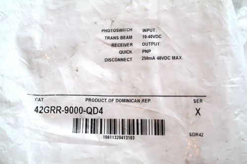 NEW ALLEN BRADLEY 42GRR-9000-QD4, PHOTOELECTRIC SENSOR SER. X, SDR42