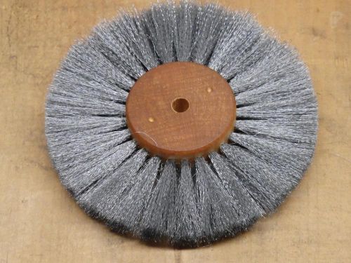 Dixcel straight steel scratch wheel brush. 2 rows of wire 16.457. 4&#034; diam. 1051 for sale