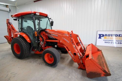 2015 kubota l5460 hstc 4wd cab loader &amp; backhoe tractor, only 322 hrs! for sale